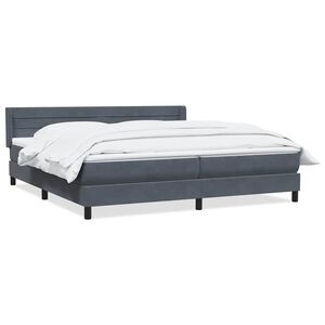 vidaXL Sommier &agrave; lattes de lit et matelas gris fonc&eacute; 180x210cm velours