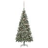 vidaXL Arbre de No&euml;l artificiel pr&eacute;-&eacute;clair&eacute;/boules pommes de pin 210cm