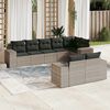 vidaXL Salon de jardin 8 pcs avec coussins gris clair r&eacute;sine tress&eacute;e