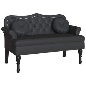 vidaXL Banc Chesterfield Noir 120,5 x 65 x 75 cm Simili cuir