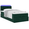 vidaXL Lit ottoman avec matelas et LED Vert fonc&eacute; 80x200cm velours