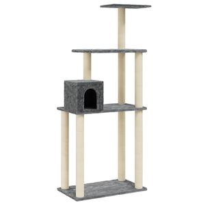 vidaXL Arbre &agrave; chat avec griffoirs en sisal Gris fonc&eacute; 147 cm