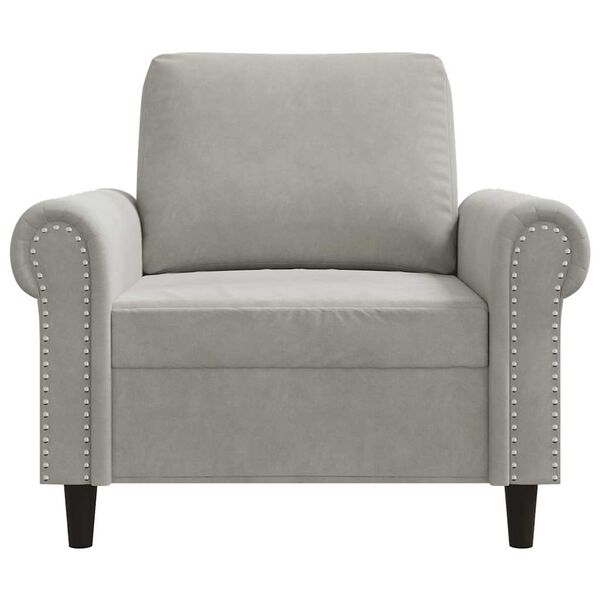 vidaXL Fauteuil Gris clair 60 cm Velours