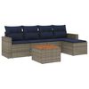 vidaXL Ensemble de canap&eacute; de jardin 6 pcs avec coussins gris r&eacute;sine tress&eacute;e