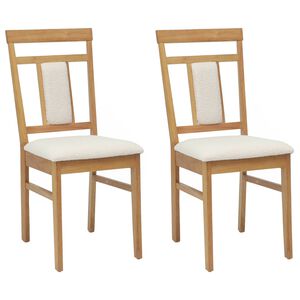 vidaXL Chaise de salle &agrave; manger 2 pc Bois de Caoutchouc Massif