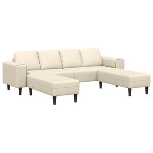 vidaXL Canap&eacute; Cr&egrave;me 250 x 188 x 76 cm Tissu en velours c&ocirc;tel&eacute;