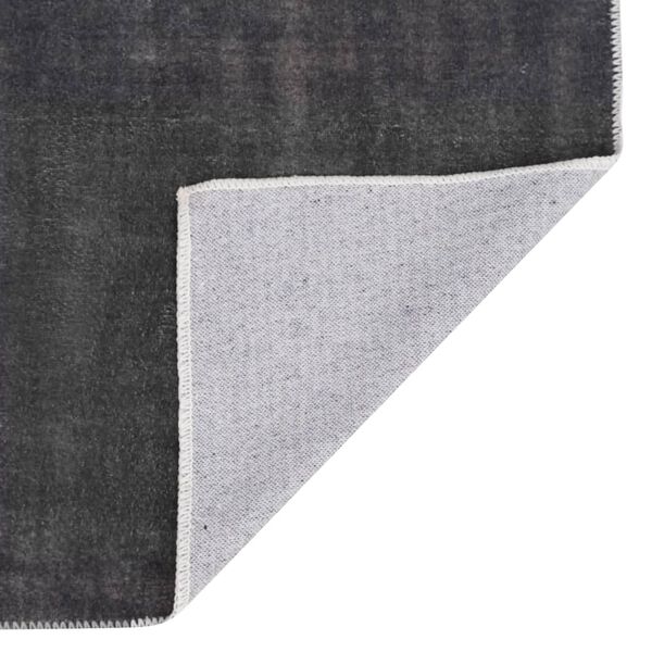 vidaXL Tapis lavable pliable Anthracite 200x300 cm Polyester