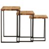 vidaXL Tables gigognes 3 pcs avec bord vivant bois massif d'acacia