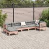 vidaXL Salon de jardin 7 pcs et coussins bois massif sapin de douglas