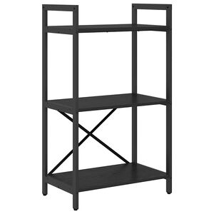 vidaXL &Eacute;tag&egrave;re 3 niveaux 56 x 34 x 96 cm Bois d'ing&eacute;nierie Ch&ecirc;ne noir