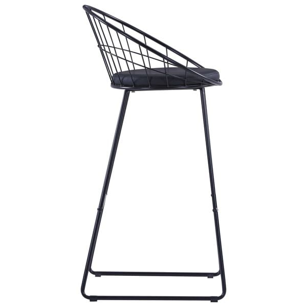 vidaXL Chaises de bar lot de 2 noir similicuir