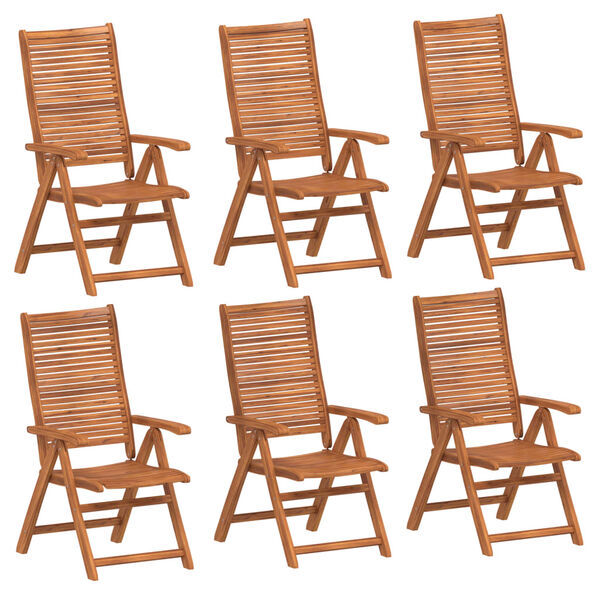 vidaXL Chaises inclinables de jardin lot de 6 bois massif acacia