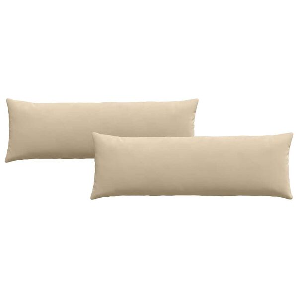 vidaXL Coussins de canapé 2 pcs Crème 120 x 40 cm tissu