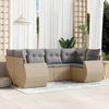 vidaXL Salon de jardin avec coussins 6 pcs beige r&eacute;sine tress&eacute;e