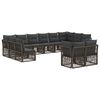 vidaXL Ensemble de canap&eacute; de jardin 12 pc Gris polyrotin