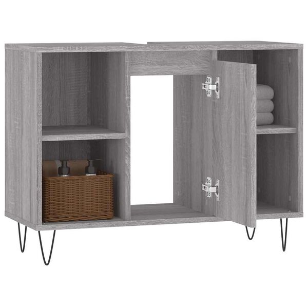 vidaXL Armoire salle de bain sonoma gris 80x33x60 cm bois d'ing&eacute;nierie
