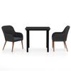 vidaXL Ensemble &agrave; manger de jardin avec coussins 3 pcs noir
