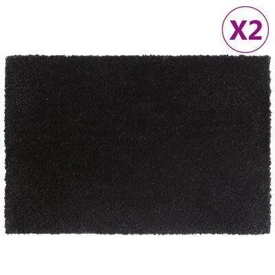 vidaXL Tapis de porte 2 pcs noir 40x60 cm fibre de coco touffeté