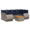 vidaXL Ensemble de canap&eacute; de jardin 7 pcs avec coussins gris r&eacute;sine tress&eacute;e