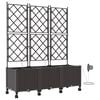 vidaXL Porte-plante de jardin avec irrigation et roues 3 pc Marron PP