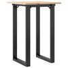 vidaXL Table &agrave; manger cadre en O 50x50x75 cm bois de pin massif acier