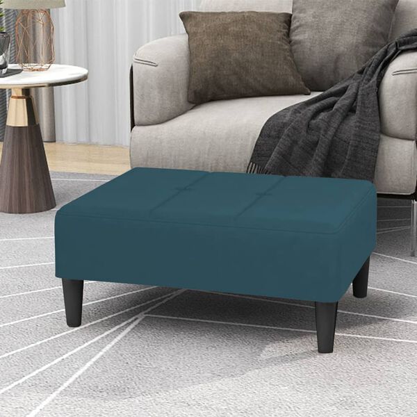vidaXL Repose-pied Bleu 78x56x32 cm Velours