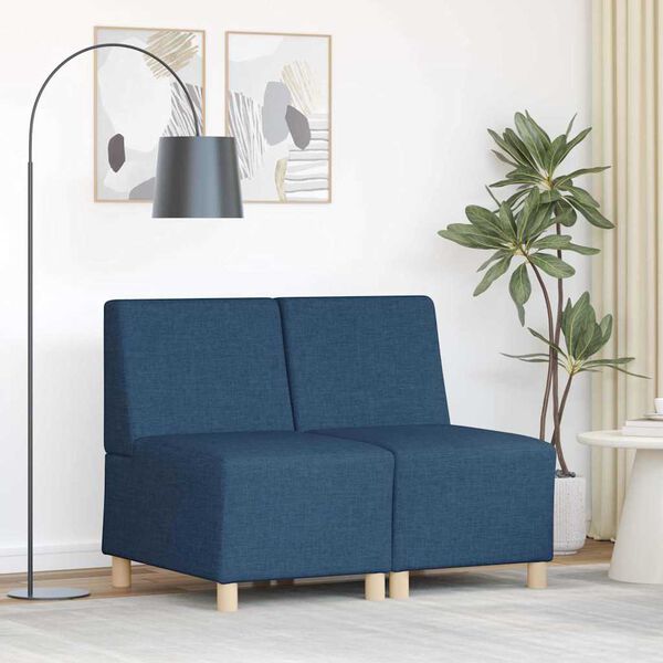 vidaXL Unit&eacute; de Sofa Modulaire Sans Accoudoirs 2 pcs Bleu