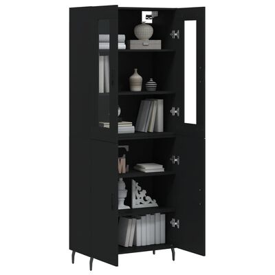 vidaXL Buffet haut Noir 69,5x34x180 cm Bois d'ingénierie