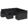 vidaXL Ensemble de canap&eacute; de jardin 9 pc Noir polyrotin
