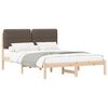 vidaXL Cadre de lit avec t&ecirc;te de lit rembourr&eacute;e Taupe 150 x 200 cm