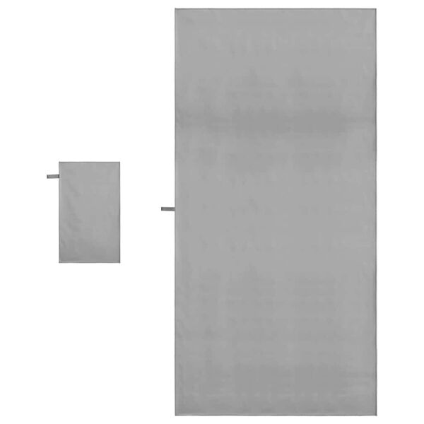 vidaXL Set de serviettes de sport 2 pcs Gris fonc&eacute; tissu