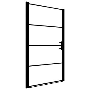 vidaXL Porte de douche verre tremp&eacute; d&eacute;poli 81x195 cm noir