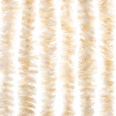 vidaXL Rideau anti-mouches beige et blanc 56x185 cm chenille