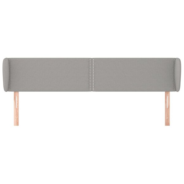 vidaXL T&ecirc;te de lit avec oreilles Gris clair 183x23x78/88 cm Tissu