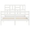 vidaXL Cadre de lit sans matelas blanc bois massif