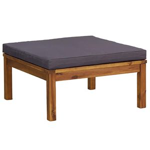 vidaXL Repose-pied avec coussin gris fonc&eacute; Bois d'acacia massif