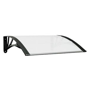 vidaXL Auvent de porte Noir et transparent 80x75 cm Polycarbonate