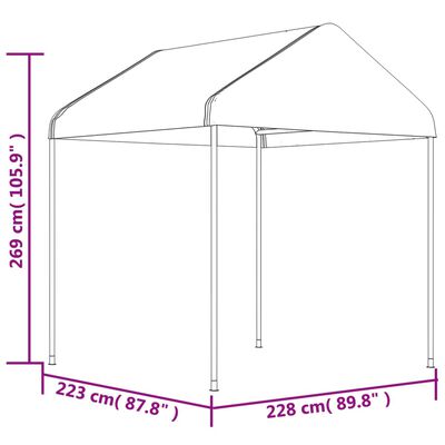 vidaXL Belvédère avec toit blanc 2,28x2,23x2,69 m polyéthylène