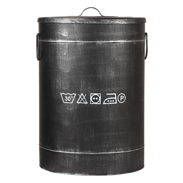 LABEL51 Panier &agrave; linge 40x40x58 cm L Noir antique