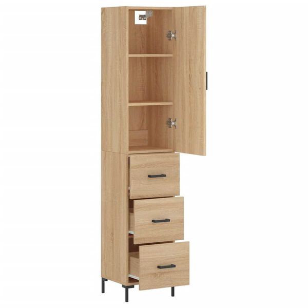 vidaXL Buffet haut Ch&ecirc;ne sonoma 34,5x34x180 cm Bois d'ing&eacute;nierie