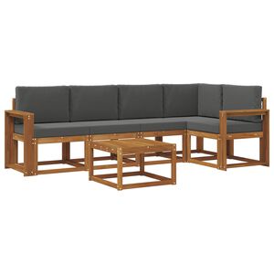 vidaXL Ensemble de canap&eacute;s d'ext&eacute;rieur 6 pc Naturel et Anthracite