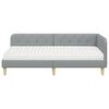 vidaXL Cadre de lit d'angle avec matelas Gris clair 90 x 200 cm tissu