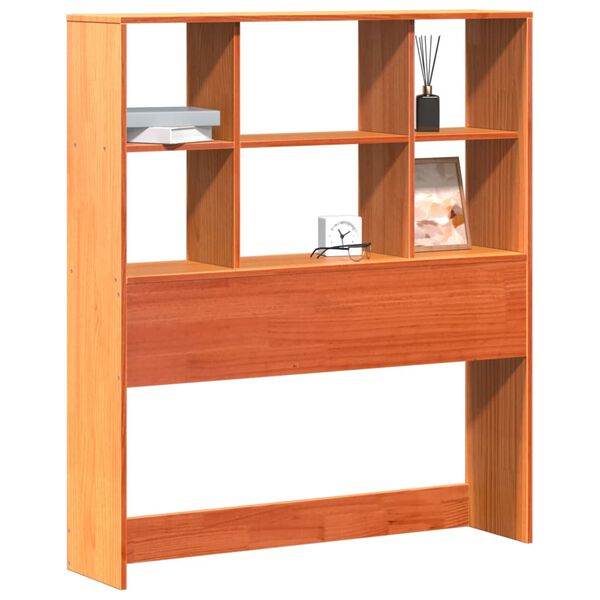 vidaXL T&ecirc;te de lit avec rangement cire marron 100cm bois massif de pin