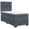 vidaXL Lit boxspring avec matelas Gris fonc&eacute; 100 x 200 cm Velours