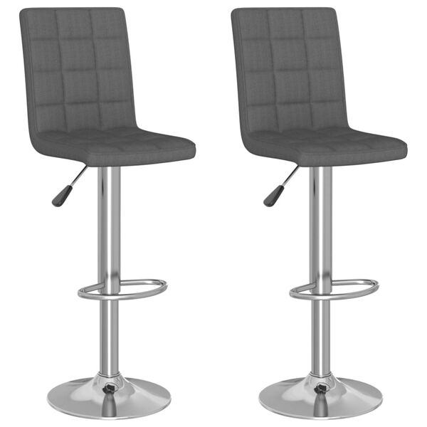 vidaXL Tabourets de bar lot de 2 gris fonc&eacute; tissu