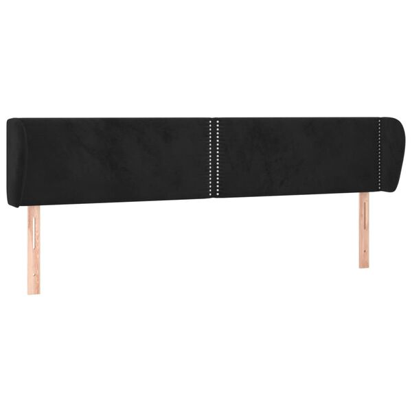 vidaXL T&ecirc;te de lit avec oreilles Noir 203x23x78/88 cm Velours