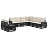 vidaXL Ensemble de canap&eacute; de jardin 9 pcs Noir et blanc cr&egrave;me