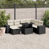 vidaXL Salon de jardin 8 pcs avec coussins noir r&eacute;sine tress&eacute;e