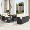 vidaXL Ensemble de canap&eacute; de jardin avec coussin 8 pcs Noir et Cr&egrave;me
