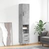 vidaXL Buffet haut Gris b&eacute;ton 34,5x34x180 cm Bois d'ing&eacute;nierie